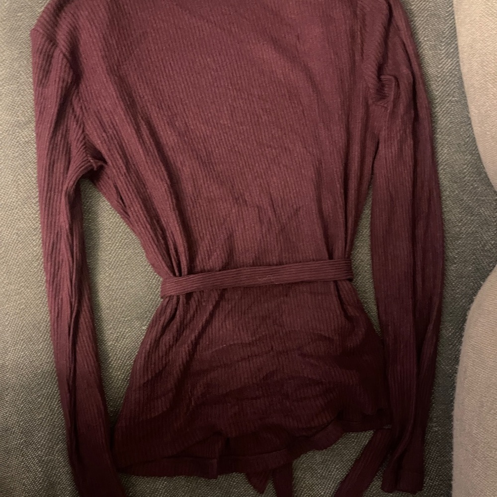 Express Deep Burgundy Ribbed Cardigan - Picture 4 of 4